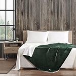 Eddie Bauer Ultra-Plush Collection Throw Blanket-Reversible Sherpa Fleece Cover, Soft & Cozy, Perfect for Bed or Couch, Green