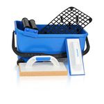 Professional Wash Boy Tile Cleaning Set Kit with Bucket, Floor Grate, Float with Grouting Tiling Sponge, and Accessories for DIY or Pro Contractor Installs, Glazing, and Cleaning.