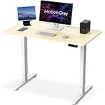 MotionGrey - Electric Motor Height Adjustable Standing Desk, 110 x 60 cm, Ergonomic Stand Up Desk, Adjustable Computer Sit Stand Desk Stand (Light Brown)