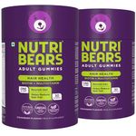 NutriBears Hair Health Multivitamin Gummies with Biotin, Nourishing Anti-Loss Vitamin Supplement for Thinning, Weak, or Brittle Hair, Enhance Growth and Strength, 60 Gummy Chewables, 2-Pack