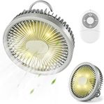 Odoland Camping Tent Fans with LED Lights, 3 in 1 USB Rechargeable Portable Ceiling Tent Fan with Remote Control, Battery Operated Desk Fan for Camping Outdoor, Office, Bedroom, Golf Cart, Home Travel