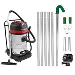 Gutter Cleaning System 80L Wet & Dry Industrial Hoover 24ft Vacuum Pole Kit 1.2m - 7.2m Long Reach 4K Camera Real Time Inspection 4x Zoom Wide Angle Aluminium Nozzles 3000W Triple Motor Carry Bag