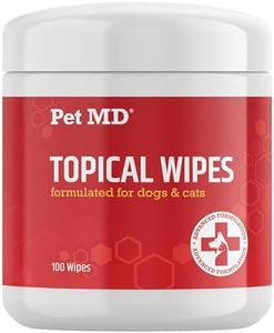 Pet MD Chlorhexidine Wipes for Dogs and Cats with Ketoconazole and Aloe - Medicated Wipes - 100 Count