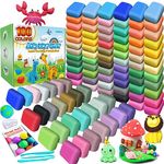 Air Dry Clay 100 Colours, Modelling Clay for Kids, DIY Molding Magic Clay for with Tools, Soft & Ultra Light, Toys Gifts for Age 3 4 5 6 7 8+ Years Old Boys Girls Kids