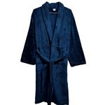 Cotton Bolls Textiles Microfiber Fleece Bath Robe for Men | Shawl Collar With Long Sleeves| Lint Free | Anti-Bacterial | Super Soft Fabric (XL, Navy)