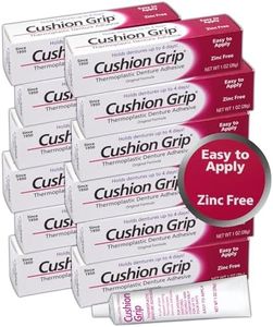 Cushion Grip Thermoplastic Denture Adhesive, 1 oz - Get a Snug, Secure Fit for Upper and Lower Dentures and Partials | Non-Glue Adhesive, Acts Like a Soft Reline (Pack of 12)