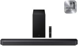 Samsung HW-Q600F 3.1.2ch Soundbar with Wireless Subwoofer, Dolby Atmos & DTS Virtual:X 3D Surround Sound System for TV, Q-Symphony, Adaptive Audio, Game Pro Mode, Bluetooth/HDMI eARC/Optical Ready
