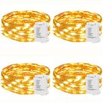 Koopower LED Fairy Lights Battery, 4 Pieces 30 LED Wire Micro Fairy Lights Lighting 2 Modes Timer Outdoor Lighting Copper Wire IP65 Battery Operated Waterproof Lights for Indoor/Outdoor Decoration