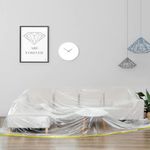 HFCOONY Clear Sofa Cover Protector,Plastic Dust Sheets,146"/12ft Plastic Sofa Cover Bed Sofa Couch Furniture Protector Cover Waterproof Sofa Cushion Cover For Moving Protection Long Term Storage