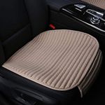 Suninbox Car Seat Covers Front Seats Only,2Pack Bottom Car Seat Pads Cushions for Automobiles,Buckwheat Hulls Universal Leather Car Seat Protector Ventilated Driver seat Cover(2PC Beige Front Seat)