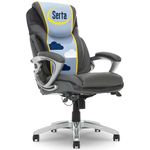 Serta at Home Air Health and Wellness Executive Office Chair, Eco-Friendly Bonded Leather, Light Grey, 43807