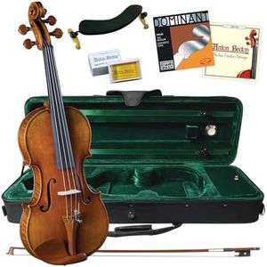 Cremona SV-800 Violin Bundle 4/4 Full Size – Setup, Ready to Play – Case and Accessories – Hand Varnished Select Solid Tonewoods with Relic’d Finish, Ebony Fingerboard and Hill-style Boxwood Fittings