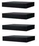 IKEA Floating Wall Lack Shelf, Pack of 4, Size: L: 11 3/4" x D: 10 1/4" x H: 2", Black