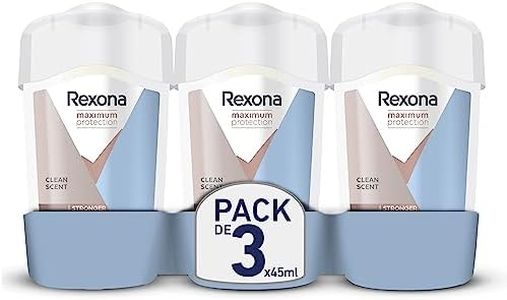 Rexona Maximum Protection Desodorante para mujer en barra Antitranspirante Clean Scent, 45 ml (Paquete de 3)