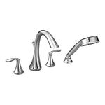 Moen T944 Eva Two-Handle High Arc Roman Tub Faucet and Hand Shower without Valve, Chrome