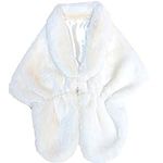 Fashowlife New Faux Fur Cloak Shawl Fur Scarf Warm Wrap Stole Shrug Winter For Wedding Party, Shawl White