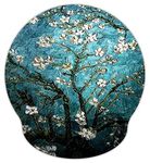 Meffort Inc Mouse Pad with Wrist Rest Support & Non-Slip Base, Durable Ergonomic Gaming Mousepad - Van Gogh Almond Blossoming