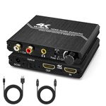 HDMI 2.0 Audio Extractor HDMI Audio Splitter 4K HDMI to Optical Spdif Toslink 3.5mm AUX Stereo RCA L/R Audio Converter with Volume Control Support 4K@60Hz HDCP 2.2 HDR 3D YUV 4:4:4