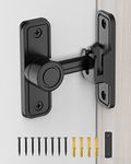 Heavy Duty Gate Latches 90 Degree Right Angle Barn Door Lock, Anti-Theft Sliding Door Lock Latch for Wooden Fence Garden Bathroom Outdoor Garage Window Include Screw (Black)