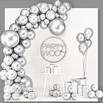 PartyWoo Metallic Silver Balloons, 