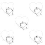 Crysendo Finger iRing Stand, Pack of 5 360°Rotation Universal Mobile Grip Holder Kickstand | Plastic Random Color Love Heart iRing Holder (Transparent - 5pcs)