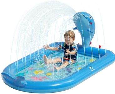 QPAU Unique Gifts for One Year Old,Blue Whale Toy Splash Pad for Toddlers,Inflatable Pool for Birthday Girl&Boy Gifts 1 Year Old Girl&Boy Gifts