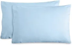 Bare Home Flannel King Pillowcases Set of 2-100% Cotton - Velvety Soft & Cozy - Double Brushed Heavyweight Flannel Pillowcases (King Pillowcase Set of 2, Light Blue)