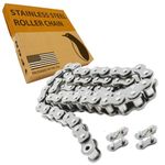 PGN #50 Stainless Steel Roller Chain - 10 Feet + 2 Free Connecting Links - #50SS - Stainless Steel Chain - 191 Links