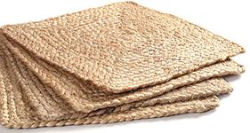 Jute Hand Braided Tablemat Set of 4 Natural Fiber Rustic Vintage Farmhouse Table top & Dining Table Square Placemat for Parties (13x13, Natural Beige) Set of 4