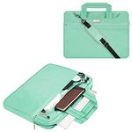 HESTECH Chromebook Case,11.6"-12.5 inch Water Repellent Polyester Vertical Protective Laptop Sleeve Bag Handle/Shoulder Strap/Pockets for Acer/HP/Samsung/MacBook air/Surface Pro3/4,Mint Green