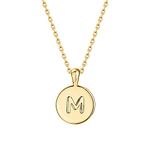 PAVOI 14K Yellow Gold Plated Letter Necklace for Women | Gold Initial Necklace | Letter M