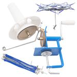 LAMXD 10-oz Ball Winder and Blue Yarn Swift