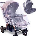 Elementary Mosquito Net forn Baby Stroller, Pram, Bassinets; Bug Net for Carriers, Baby Car Seats (White, Free size)