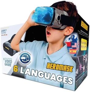 HeroMask VR Headset ＋ Language Games — Gift for Kids 5–12 — 300+ Words, 6 Languages: Spanish, English, Chinese & More | Award-Winning Virtual Reality Educational Toy for Birthday or Christmas