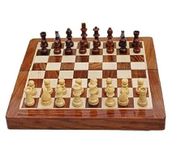 BCBESTCHESS, 7 Inches, Pocket Size, Very Small, Travel Chess Set,Wooden Handcrafted Foldable Magnetic Chess Board Set with Magnetic Pieces and Extra Queens for Kids and Adults (7x7 Inches, Brown)