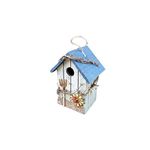 Wooden Birdhouse Hanging Bird Nest Garden Bird House for Hanging Outdoors Blue Size L