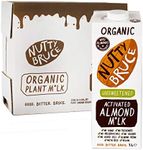 Nutty Bruce - Unsweetened Activated Almond Milk - Certified Organic & Vegan Alternative Milk, No Preservatives, Colours or Added Oils, Lactose Free, Dairy Free, Soy Free - 6 pack x 1L