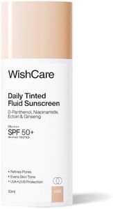 WishCare Daily Fluid Tinted Sunscreen SPF50 PA++++| L102 | Broad Spectrum Protection for all skin types | In-Vivo Tested Tinted Sun Screen | D-Panthenol, Niacinamide, Ectoin & Ginseng | Evens & Protects | 50ml