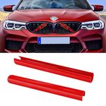 TTCR-II 2PCS Grille Insert Trims Stripe,Front Grille Trim Stripes Cover Compatible with V Brace Covers Grille Cover Guard Accessories for 1 2 3 4 5 6 7 Series,F20 F22 F30 F32 G30 G32 G11 G12(Red)