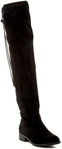 Nature Breeze Olympia-14 Over The Knee High Womens Drawstring Riding Boot Black Faux Suede (8)