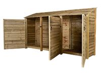 Arbor Garden Solutions wooden log store with doors 6ft, firewood storage (W-335cm, H-180cm, D-88cm), natural finish (Without kindling shelf)