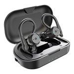 APEKX Bluetooth Headphones True Wireless Earbuds with Charging Case IPX7 Waterproof Stereo Sound Earphones Built-in Mic In-Ear Headsets Deep Bass for Sport Running Black