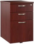 Bush Business Furniture Office in an Hour 3 Rolling File Cabinet | Mobile Under Desk Drawers for Letter, Legal, and A4-Size Document Storage, Hansen Cherry