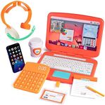 Born Toys Pretend Play Home Office Set for Ages 3-7 - Includes Toy Laptop, Phone, Calculator, Pop It & Headset