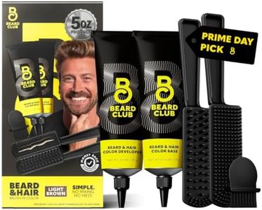 The Beard Club Permanent Hair and Beard Dye for Men – Professional Quality Mustache Dye, Hair Color for Men, Covers Grays, All in One Reusable 5 Minute Color Kit – Light Brown