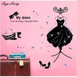 Gadgets wrap Wallpaper Sticker Dressing Room 1 pc Fashion boutiques Decoration My Dress Wall Stickers Decals Art PVC Mural d29