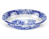 Spode Blue Italian Oval Rim Dish | Deep Baking Pan for Serving Vegetables, Roast Dinner, and More | 12.5 inch x 8.75 inch | Made of Fine Porcelain | Microwave and Dishwasher Safe