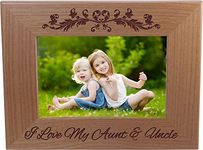 CustomGiftsNow I Love My Aunt and Uncle 4-inch x 6-Inch Engraved Alder Wood Tabletop/Hanging Photo Picture Frame (4x6-inch Horizontal)