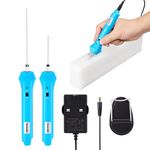 Electric Hot Wire Foam Cutter Tool with Light Indicator, 110-220V 24W, 2 Needles & Heat-Insulated Handle for Styrofoam Cutting, Arts and Crafting, Max Temp 740°C/1364°F