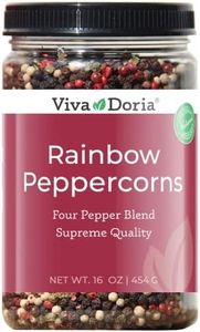 Viva Doria Rainbow Blend Peppercorn, Steam Sterilized Whole Black/Green Pepper, Whole Pink/White Pepper, 16 Oz, For Grinder Refills